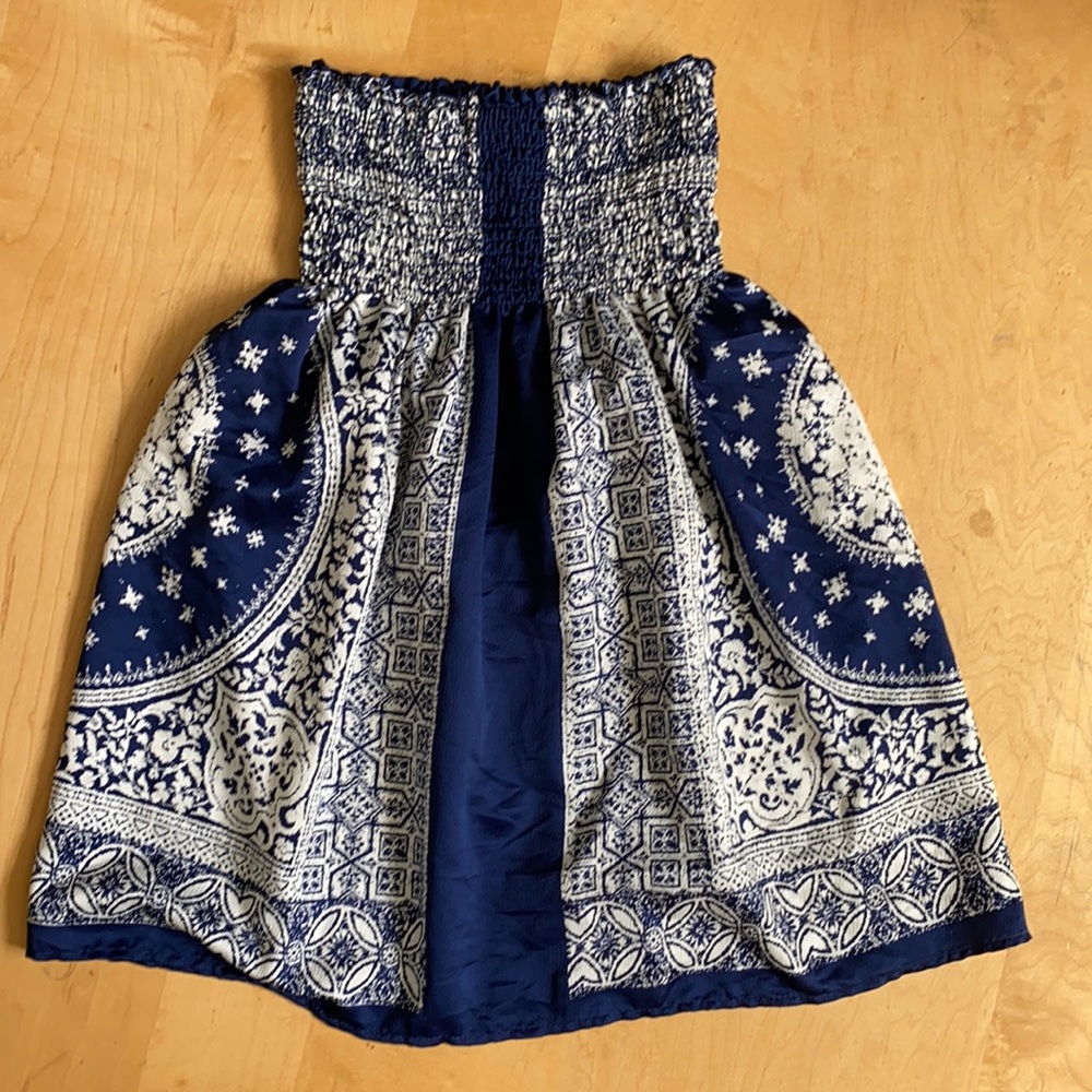 Love Culture Boho Patterned Strapless Dress